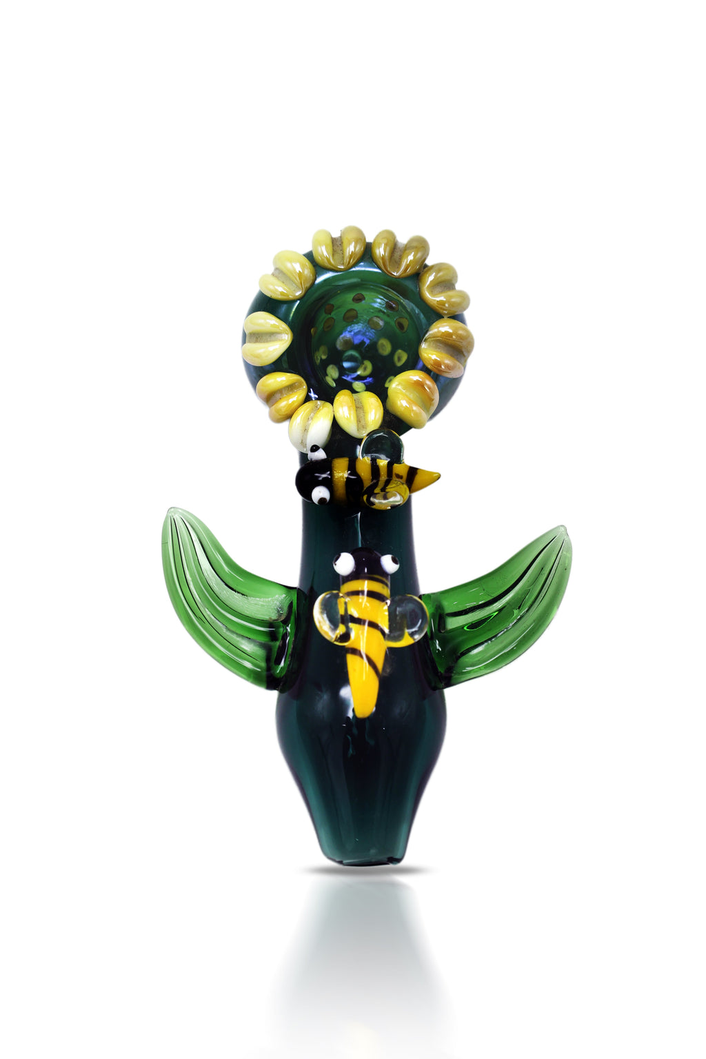 KICKBACK GLASS - Honey Bee Design Hand Pipe | Available in 3 colors
