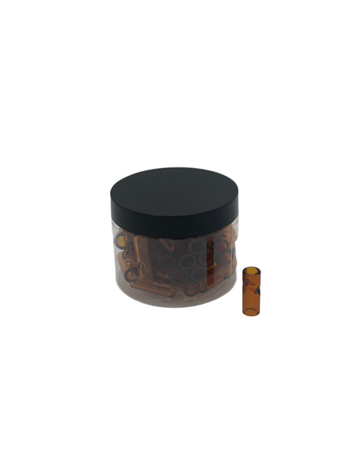 30MM Glass Tips – 50 Count Display Jar - amber