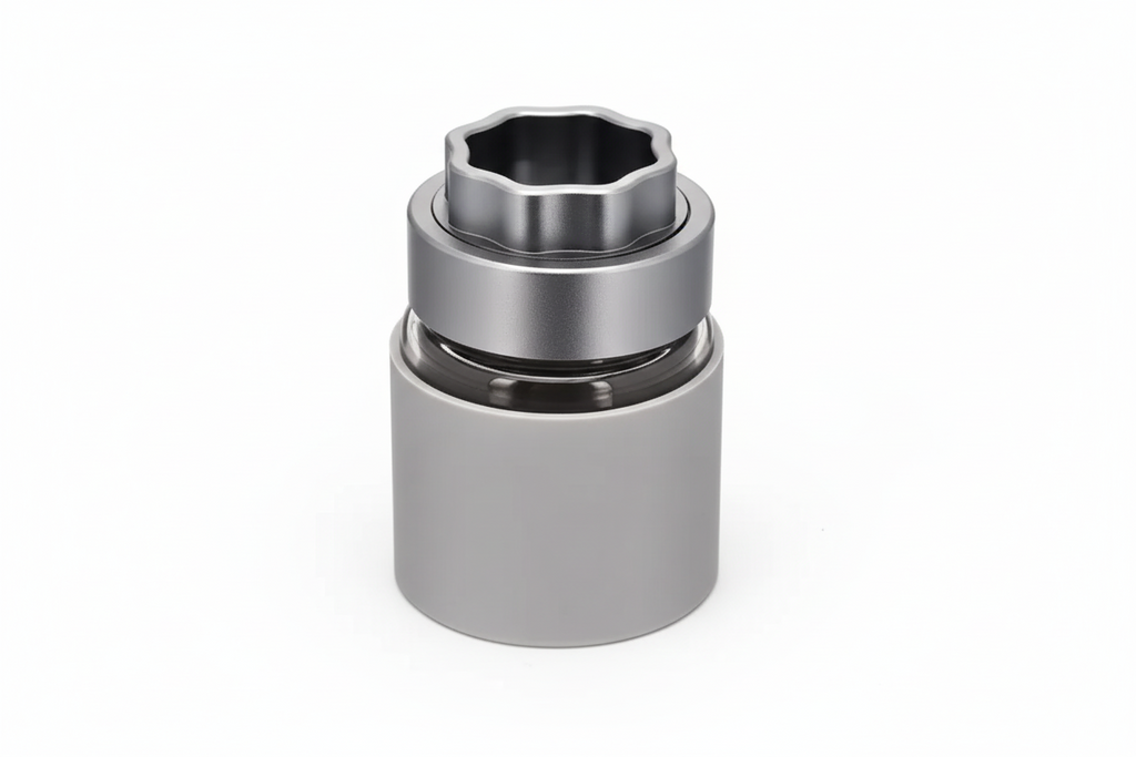ATOM Grinder with Glass Storage Jar & Silicone Protector - Black