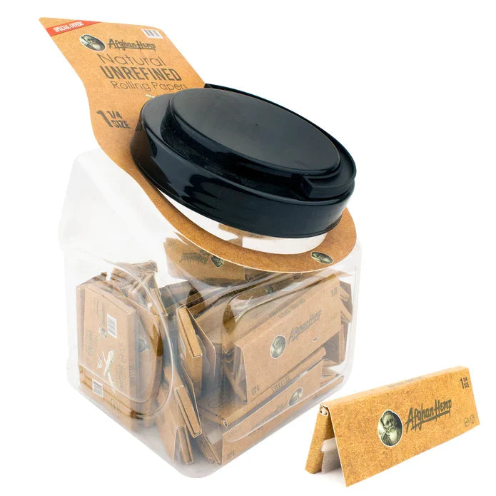 Afgan Hemp Rolling Papers - 1 1/4, 50 Booklet Jar