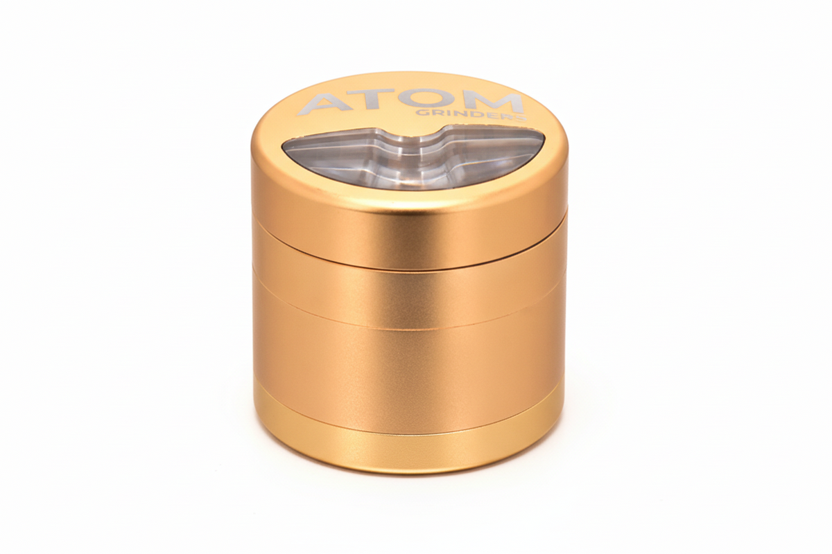 ATOM Half Moon 4-Piece Weed Grinder – Durable Herb Grinder - Black
