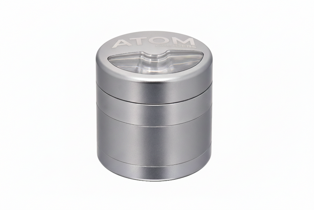 ATOM Half Moon 4-Piece Weed Grinder – Durable Herb Grinder - Black