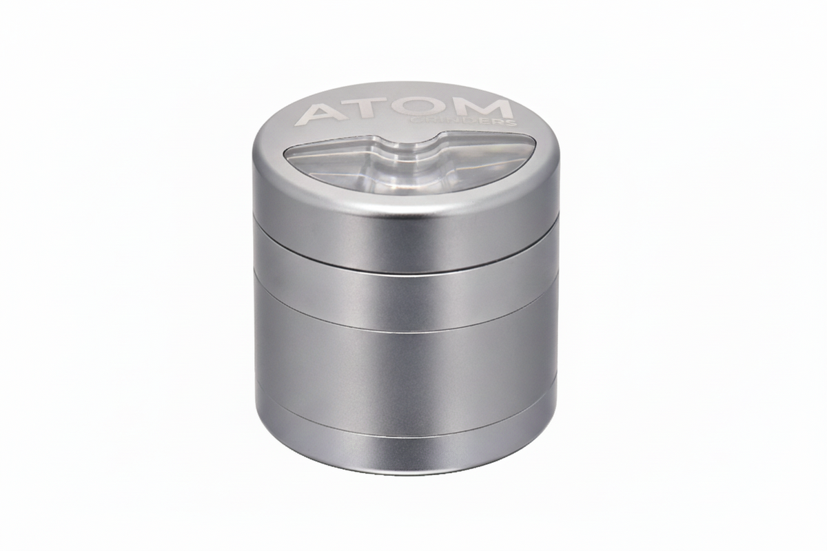 ATOM Half Moon 4-Piece Weed Grinder – Durable Herb Grinder - Black