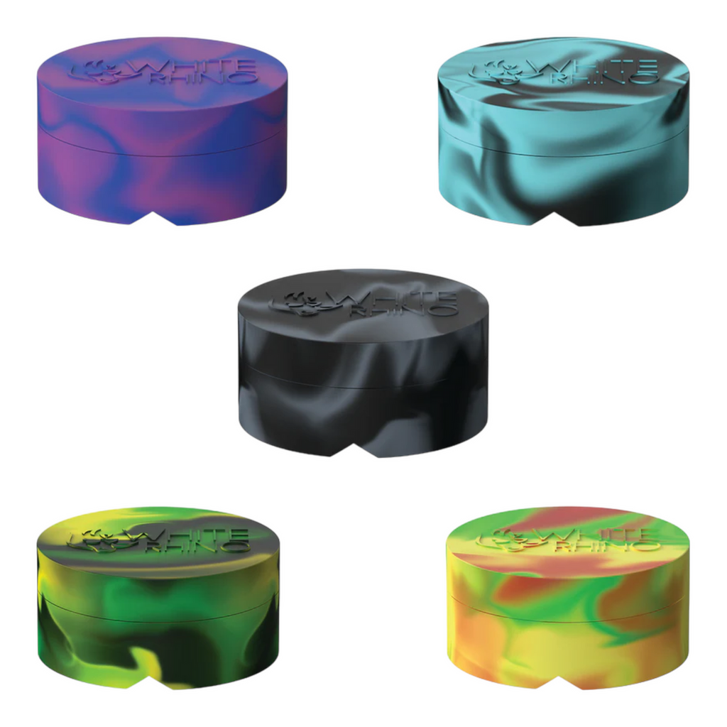 WHITE RHINO- ROUND SPINNER SILICONE JAR | $2.50/Pc