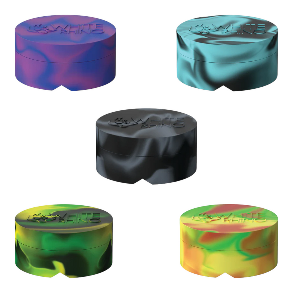 WHITE RHINO- ROUND SPINNER SILICONE JAR | $2.50/Pc