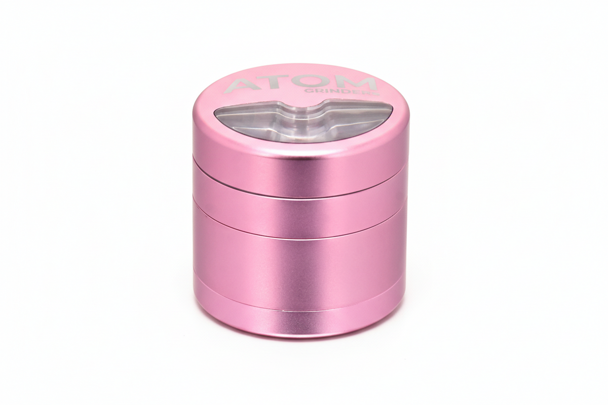 ATOM Half Moon 4-Piece Weed Grinder – Durable Herb Grinder - Black